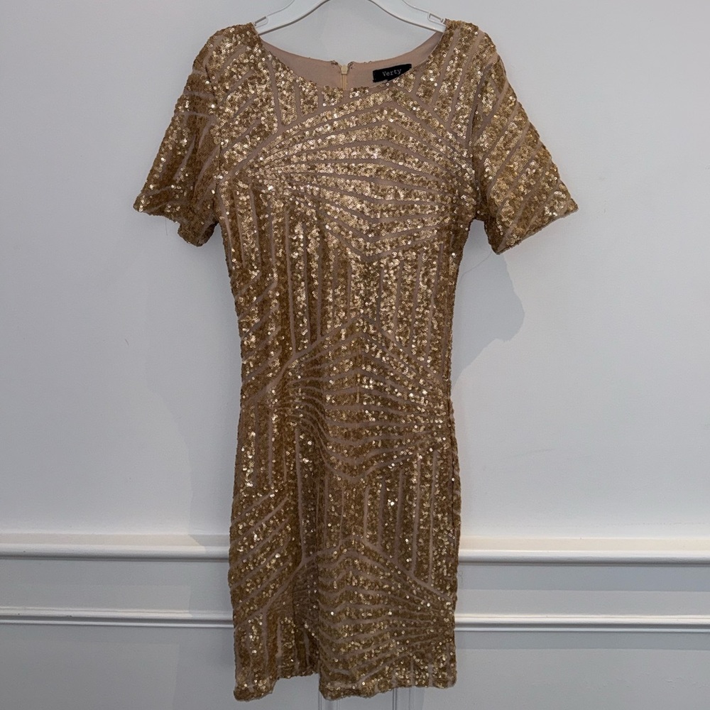 Verty Gold Sequin Mini Dress
